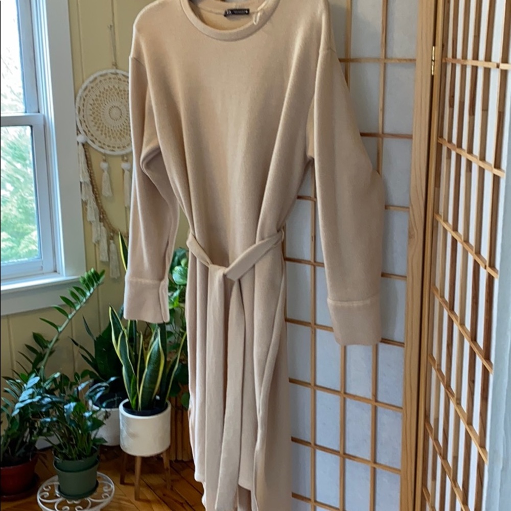 Zara Tie Dress - Cream  White size M